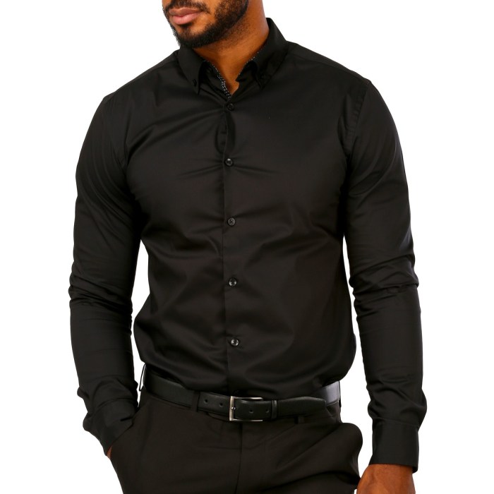 Black dress shirt mens big and tall