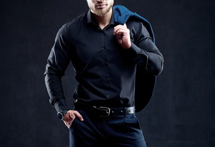 Black dress shirt mens big and tall