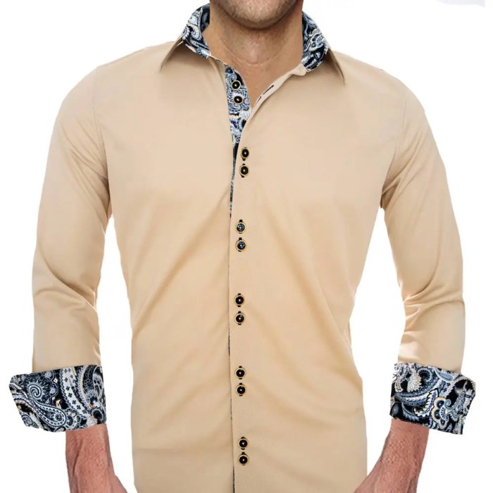 Men tan dress shirt