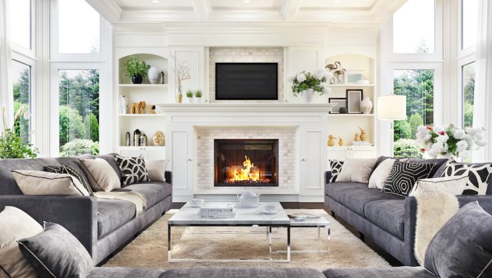 How to decorate family room with fireplace