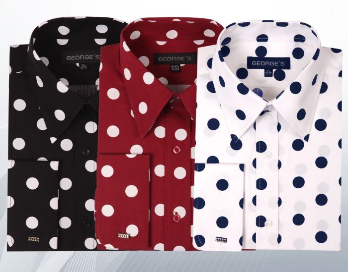 Polka dot dress shirt mens