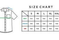 Mens dress shirts standard size chart